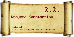 Krajcsa Konstantina névjegykártya
